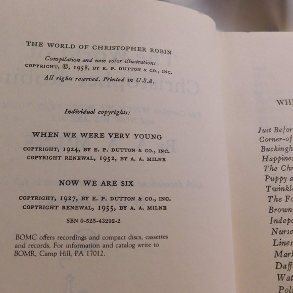 The World of Christopher Robin Book A.A. Milne Vintage 1958 - Picture 5 of 5